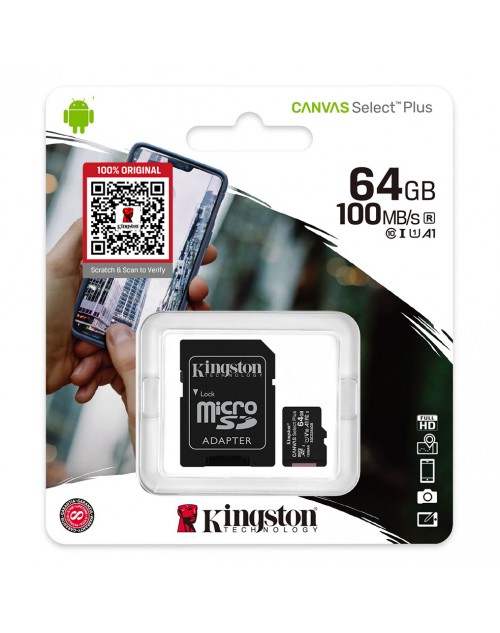 Kingston 64GB 100MBs micro SD Card